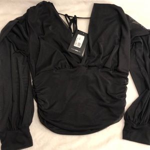 Black long sleeve fashion top